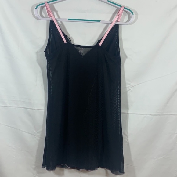 Popsi Lingerie Babydoll Black And Pink Lace Sz XL - Picture 4 of 12